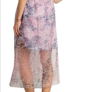 Carven printed floral silk midi skirt in 34 (0-2)
